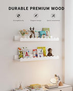 Shario Nursery Book Shelves, Scalloped Shelves, Wall Book Shelves - Image 3