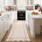 GarveeHome Scalloped Hallway Runner Rug 2.5x10 Non Slip Bedroom Rugs - Image 2