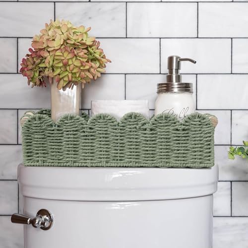 CubesLand Scalloped Toilet Paper Storage Basket W/Handle - Image 5