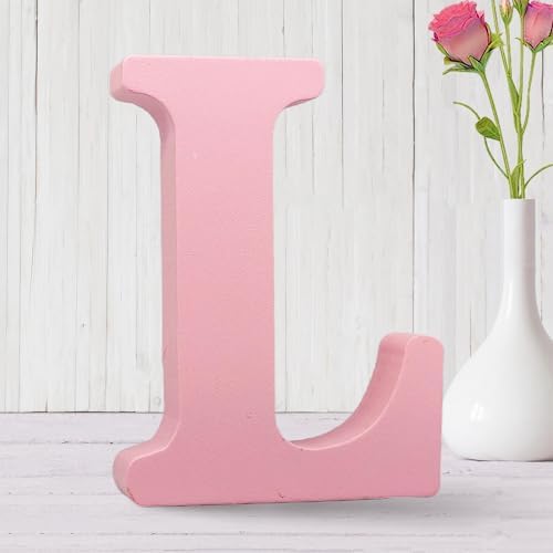AOCEAN 6 Inch Pink Wood Letters Unfinished Wooden Letters by AOCEAN