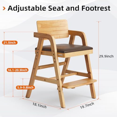 Wooden High Chair for Babies and Toddler Dining Chair - Image 3