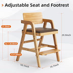 Wooden High Chair for Babies and Toddler Dining Chair - Image 3