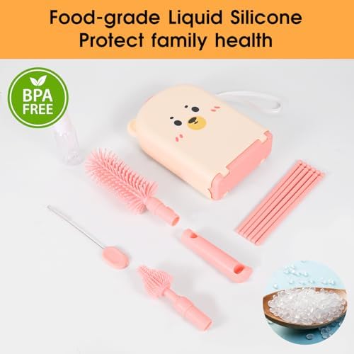 Travel Bottle Washing Kit with Storage Case, 7-in-1 Baby Travel Bottle Cleaner - Image 5