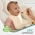 Cuddle Campus Set of 3 Silicone Bibs, Soft Adjustable Bibs - Image 2