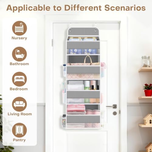 Over the Door Organizer, 4 Large Pocket Hanging Storage - Image 3