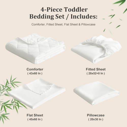 BEDSUM 4pc Toddler Cooling Bedding Set, Rayon Made from Bamboo - Image 5