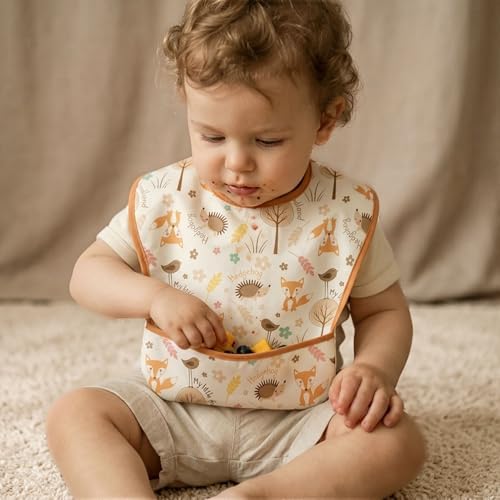 3 Pack Waterproof Baby Bibs for Eating, Mess Proof Feeding Bib - Image 6