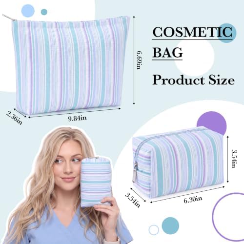 Huhumy 2 Pcs Makeup Bag Set for Women, Color Stripe - Image 3