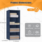 Hanging Closet Organizer 4-Shelf, Oxford Fabric Wardrobe Storage - Image 3