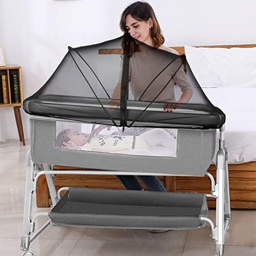 DUOMI Bassinet Cover with Two-Way Zipper, Portable Bassinet Mosquito Net Cover - Image 6