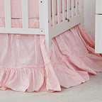 Brandream Crib Bed Skirt for Baby Girls Boys Blush Pink Boho Bohemian Solid - Image 6