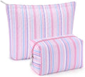 Huhumy 2 Pcs Makeup Bag Set for Women, Color Stripe by Huhumy