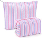 Huhumy 2 Pcs Makeup Bag Set for Women, Color Stripe by Huhumy