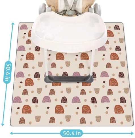 Blissful Diary Baby Splat Mat for Under High Chair, 50.4 x 50.4 Inch Wipeable - Image 3