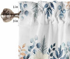 Vandarllin Blue Christmas Poinsettia Kitchen Curtains and Valances Set - Image 7