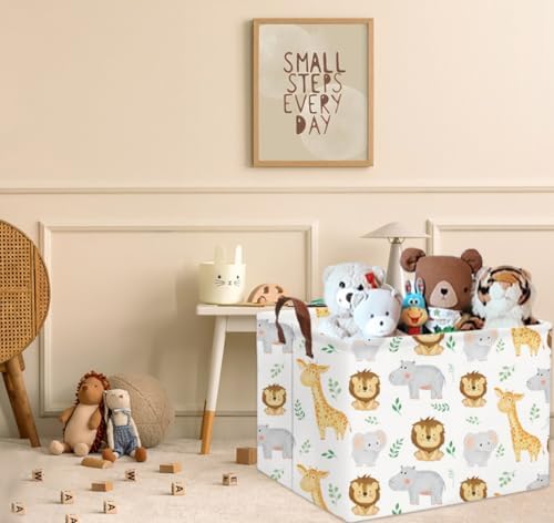 Baby Basket Woodland Storage kids Baby Boy Girls Basket Rectangular Storage Bin - Image 4