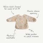 mushie Long Sleeve Baby Bib | Water Resistant Adjustable Fit - Image 4