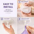 Bollepo Purple Bed Canopy for Girls - Image 3