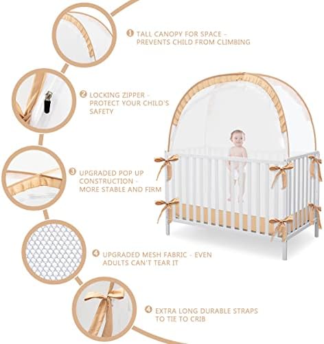 L RUNNZER Pop Up Baby Crib Tent, Safety Tent to Keep Toddler from Climbing Out - Image 4