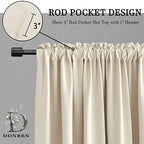 DONREN 2 Panels Cream Beige Curtain Valances - Image 2