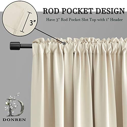 DONREN 2 Pcs Cream Beige Curtain Valances - Image 3