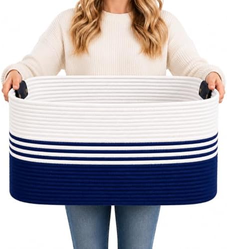 Laundry Hamper with Handles, 72L Rope Laundry Basket by AINUOQI