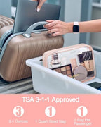BAGSMART Clear Toiletry Bag 2-Pack TSA Approved Water-Repellent, Nude Pink - Image 3