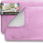 Clara Clark Bathroom Rug Set, 2 Piece Velvet Memory Foam Bath Mats by ClaraClark
