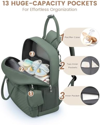 Pritent Diaper Bag Backpack, Baby Bag Backpack Baby Essentials - Image 5