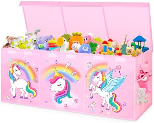 Extra Large Toy Box with Lids, Collapsible Storage Chest by Mabahoo