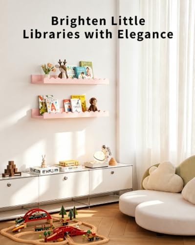 Shario Nursery Book Shelves, Scalloped Shelves, Wall Book Shelves - Image 4
