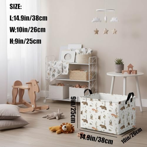 Kid Storage Basket Bear Deer Jungle Decor - Image 2