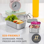 Tanjiae 3 CUP+1 CUP Stainless Steel Lunch Snack Containers Set | Leak Proof 304 - Image 4