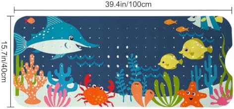 LNOND Bath Mat for Tub for Kids, Ocean Sharks Bathtub Mat, Kids Bath Mats for - Image 2