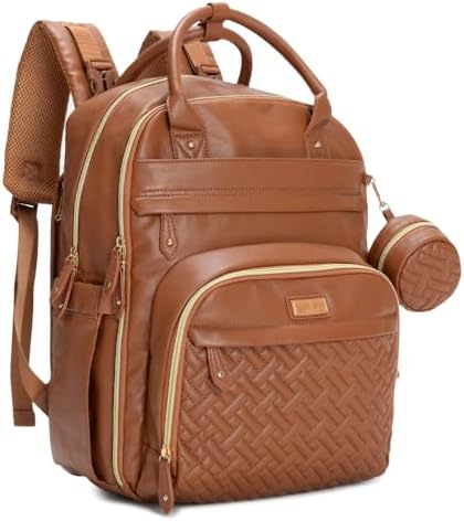 BabbleRoo Leather Diaper Bag Backpack by BabbleRoo
