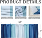 Emvency Valances for Windows, 2 Pack, 52x18 Inch, Coastal Striped - Image 3