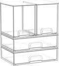 Clear Stackable Storage Drawers: Acrylic Organizer Bins 4 Pack by Saccik