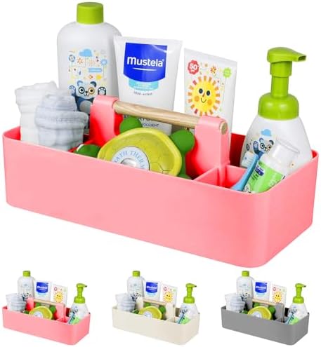 Baby Shower Caddy Plastic Nursery Portable Storage Organizer Pink by Unknown