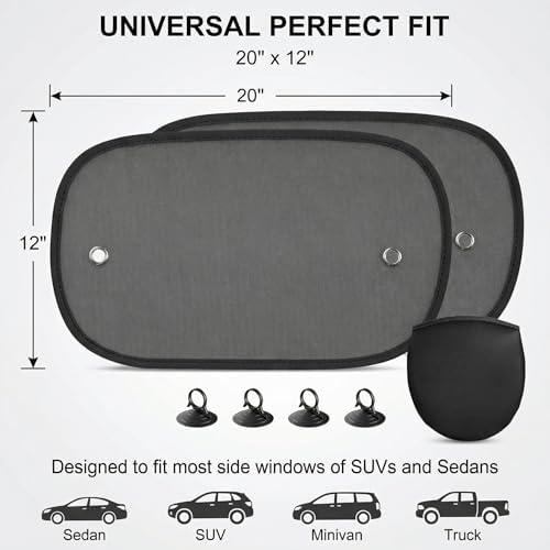 2 PCS Car Window Shades, 19.7" × 11.8" Car Windows Shade - Image 2