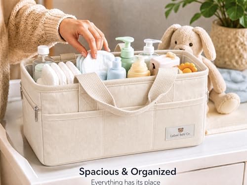 Leilani Baby Diaper Caddy Organizer, Large Portable Nursery Storage Bin - Image 4