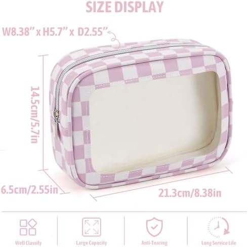YOPCDJ 3PCS Clear Toiletry Bag, TSA Approved Travel Makeup Pouch - Image 3