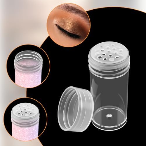 10 Pcs Plastic Loose Powder Jar - 10 ml Clear Cosmetic Glitter Powder Bottle - Image 3