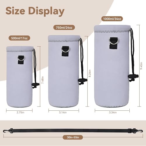 AUPET Water Bottle Bag Carrier, 24oz/32oz Insulated Neoprene bottle Sling - Image 2