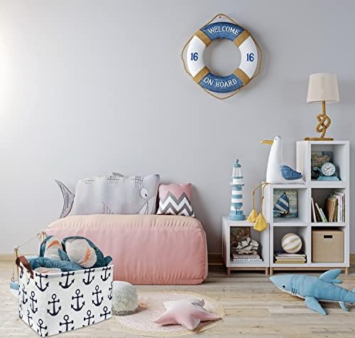 Kids Storage Basket Nautical Gift Basket Empty Boys Toy Storage Bin Organizer - Image 2