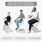 FORNEL Modern White Wooden High Chair | The Forever Chair that Grows from - Image 4