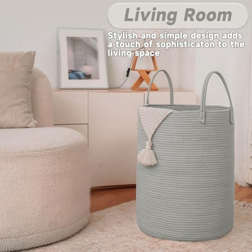 JMvicyroam 80L Cotton Rope Laundry Basket Hamper - Image 3