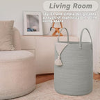 JMvicyroam 80L Cotton Rope Laundry Basket Hamper - Image 3