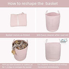 XUANGUO Cotton Rope Laundry Basket Hamper - Image 6