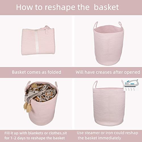 Woven Cotton Rope Laundry Basket - Image 7