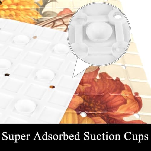 Shower Mat Non Slip, Bee Flowers Anti Slip Bath Mat - Image 3